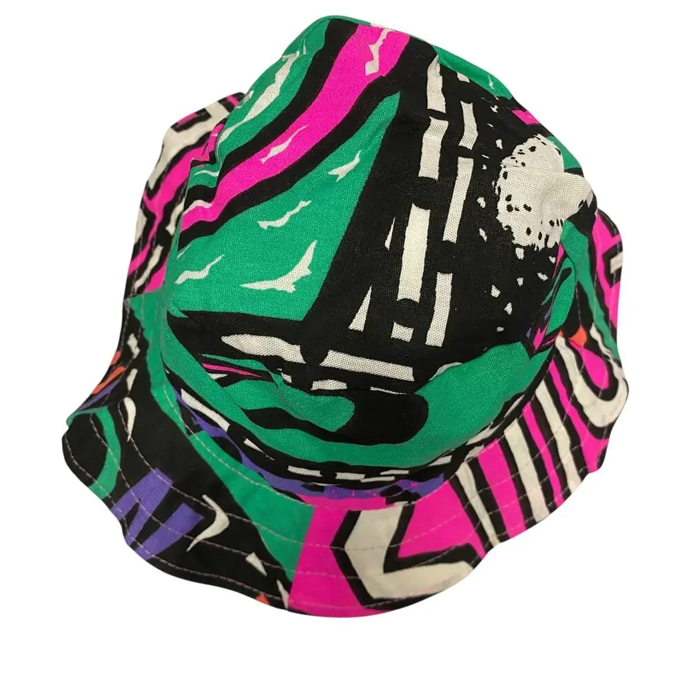 Vintage Colorful Bali Abstract Print Adult Bucket Hat - Picture 6 of 7